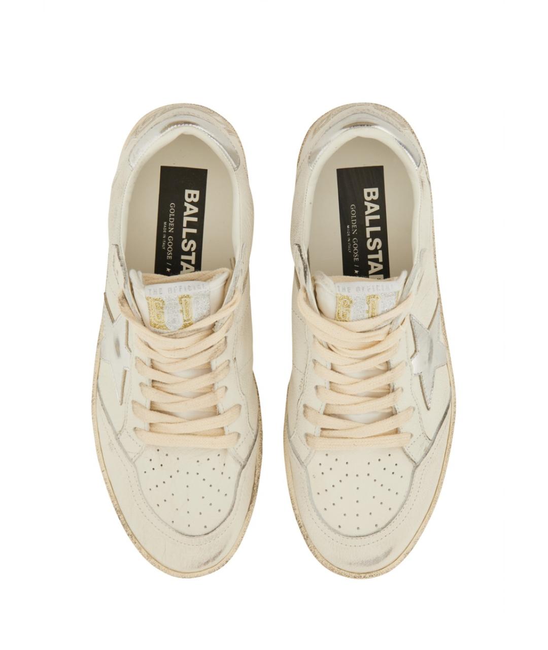 GOLDEN GOOSE DELUXE BRAND Бежевые кожаные кроссовки, фото 6