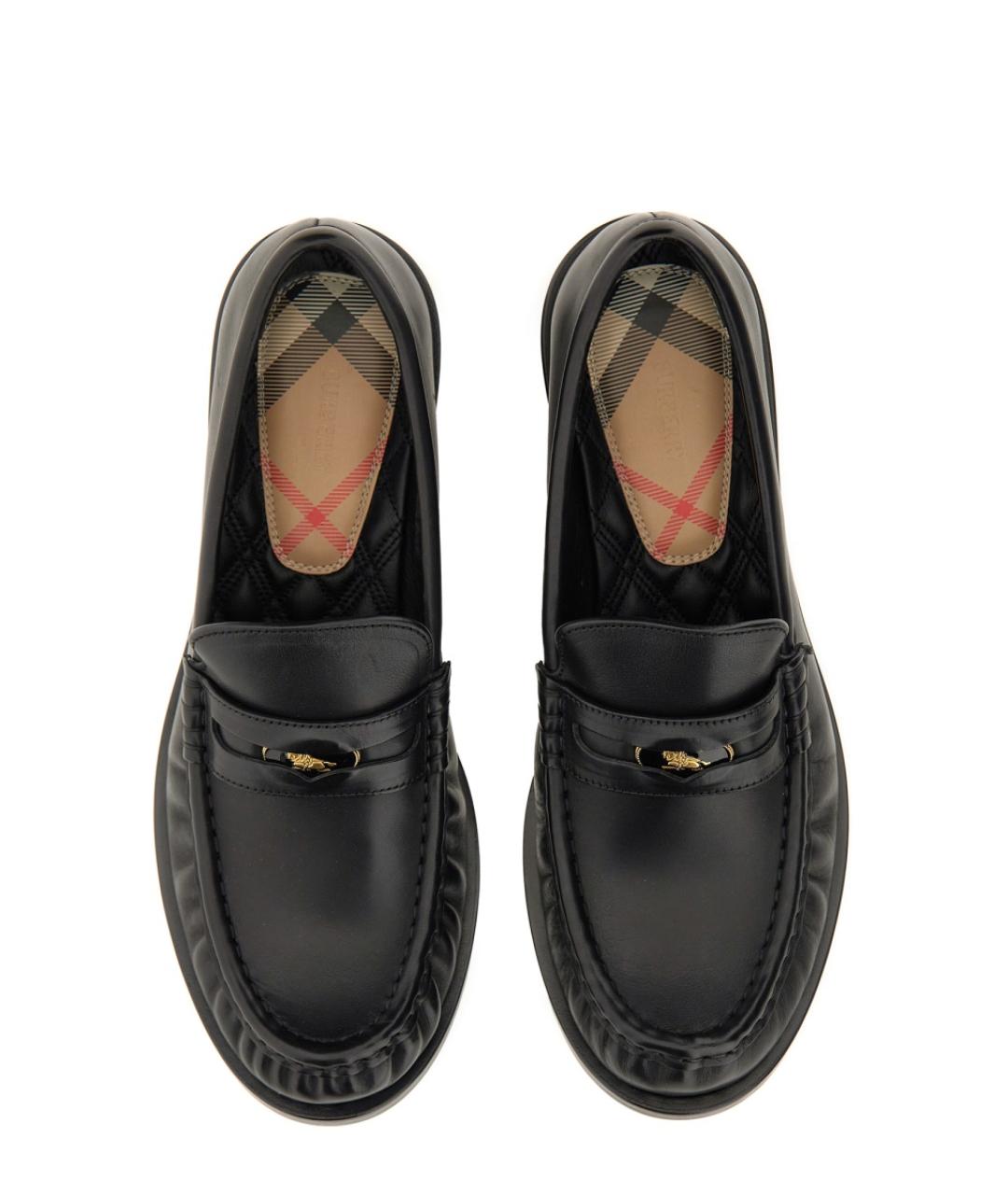 BURBERRY Черные кожаные лоферы, фото 6