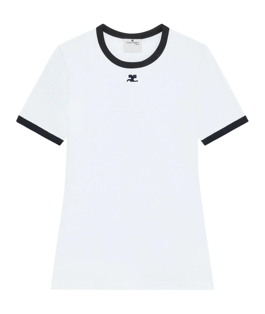 COURREGES Белая хлопковая футболка, фото 1