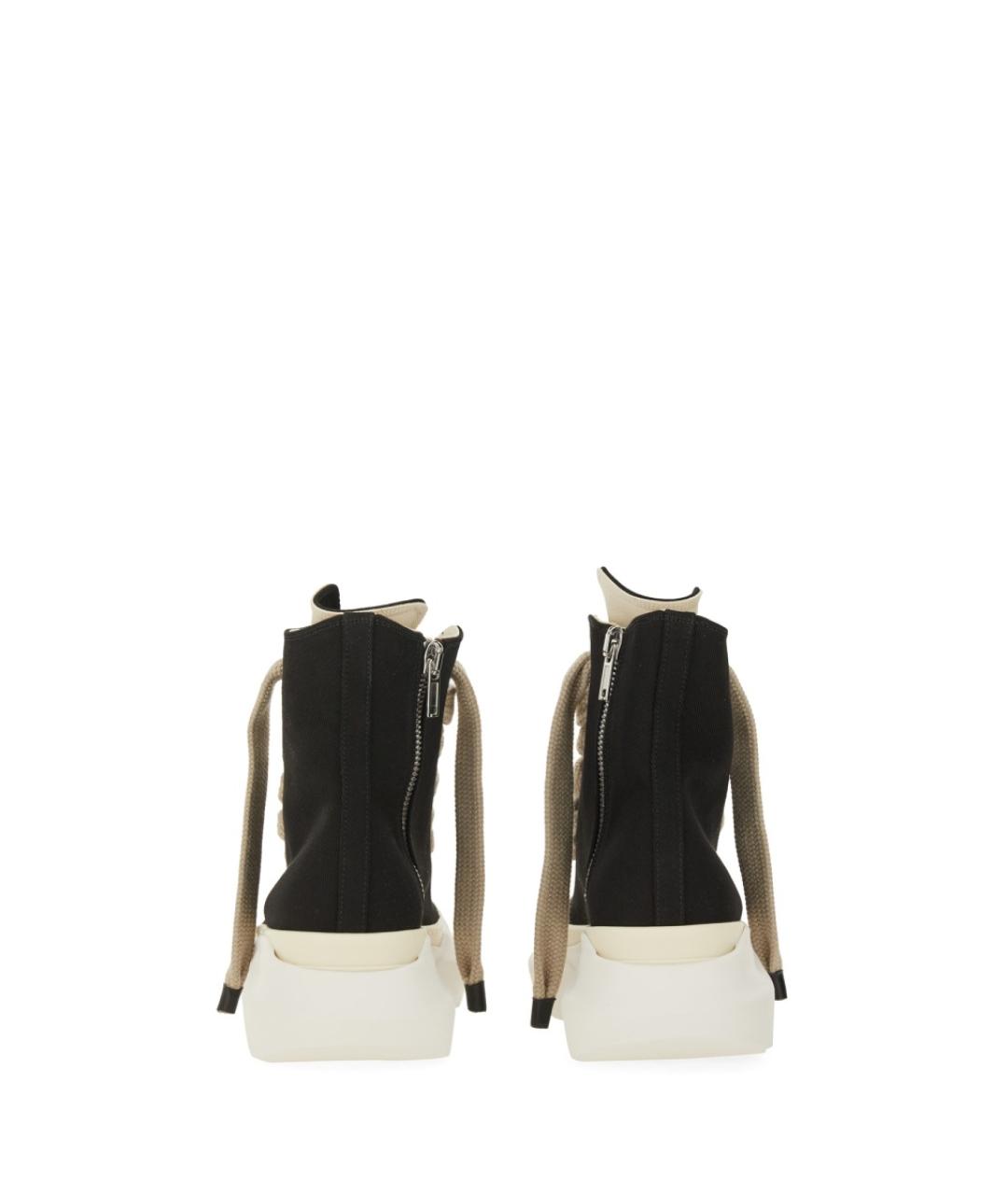 RICK OWENS DRKSHDW Черные текстильные высокие кроссовки / кеды, фото 3