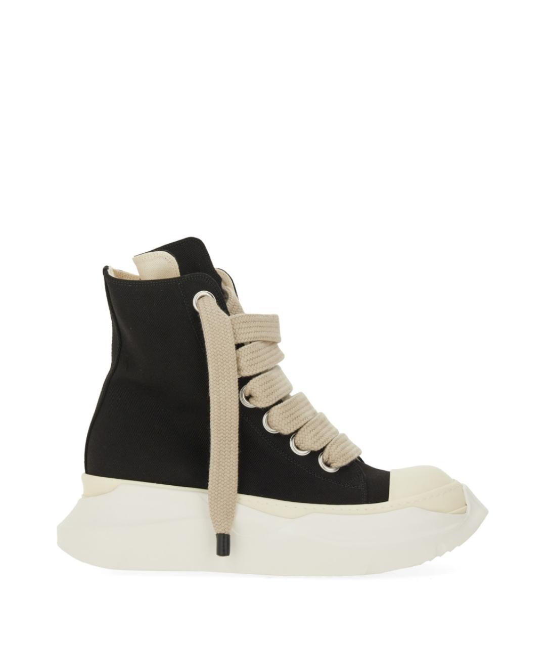 RICK OWENS DRKSHDW Черные текстильные высокие кроссовки / кеды, фото 1