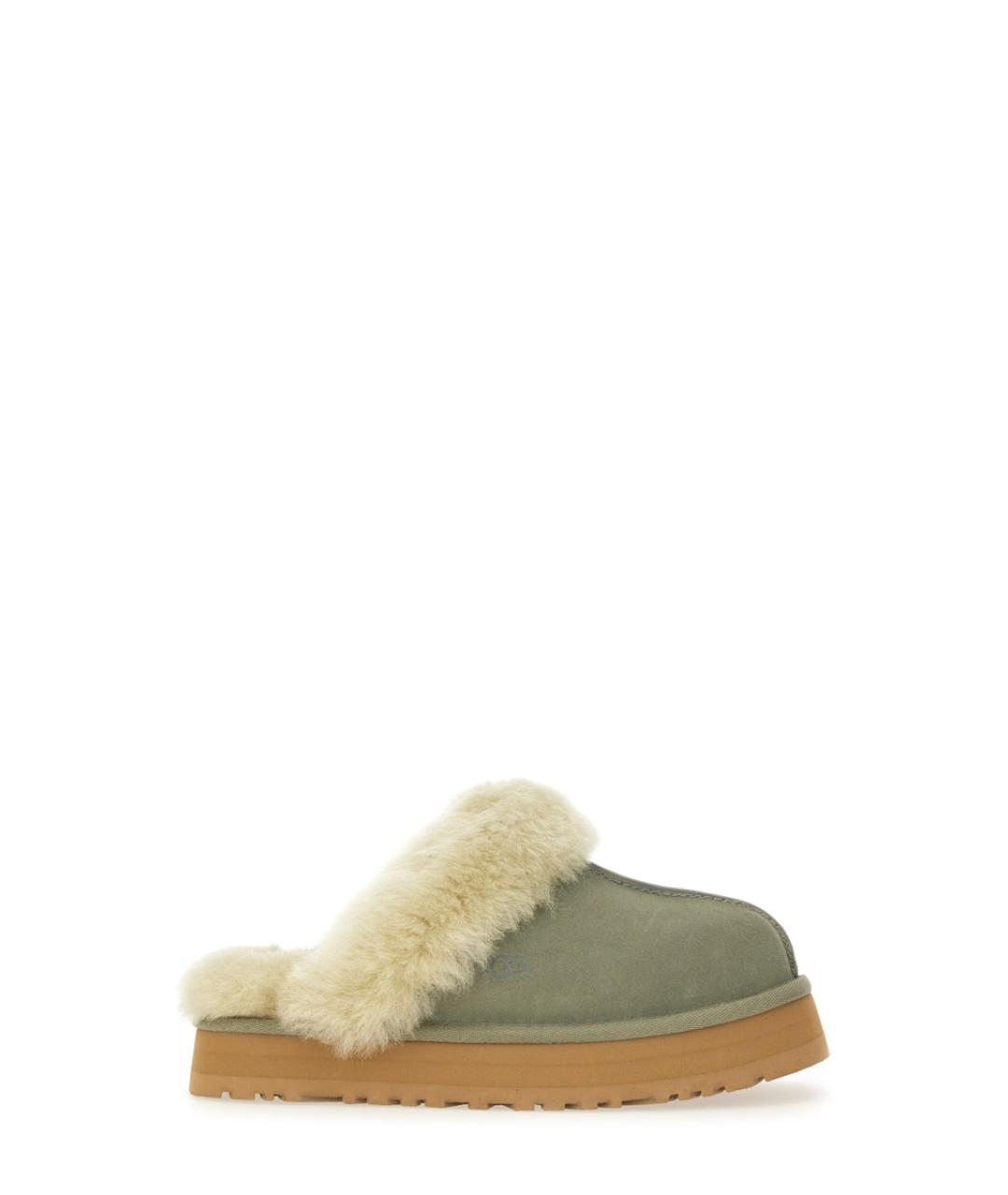 UGG AUSTRALIA Зеленые кожаные шлепанцы, фото 1