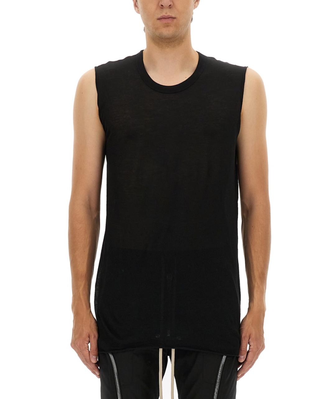 RICK OWENS Черная хлопковая майка, фото 5