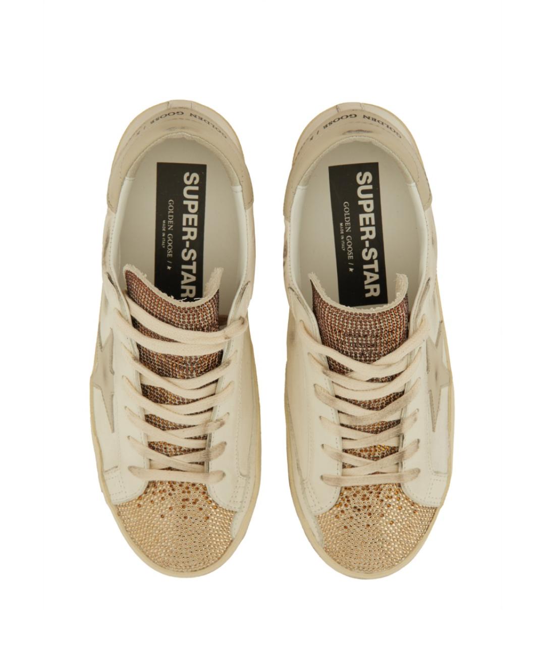 GOLDEN GOOSE DELUXE BRAND Бежевые кожаные кеды, фото 3