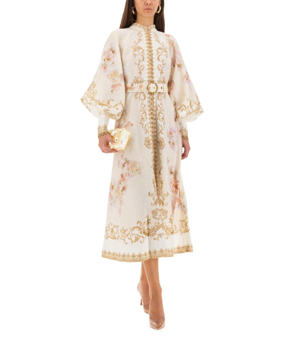 ZIMMERMANN Мульти льняное повседневное платье, фото 4