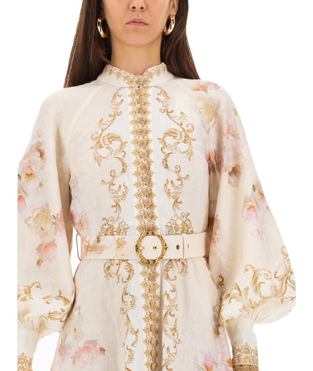 ZIMMERMANN Мульти льняное повседневное платье, фото 5