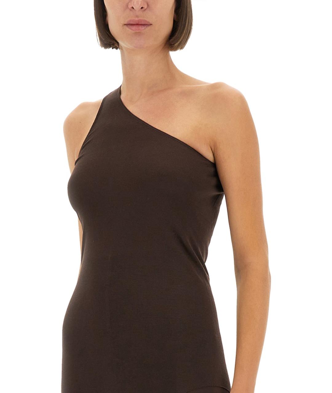 RICK OWENS Коричневая вискозная блузы, фото 5