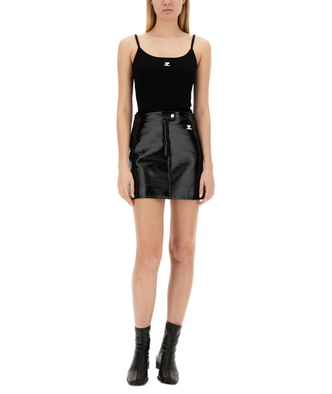 COURREGES Черная вискозная блузы, фото 3