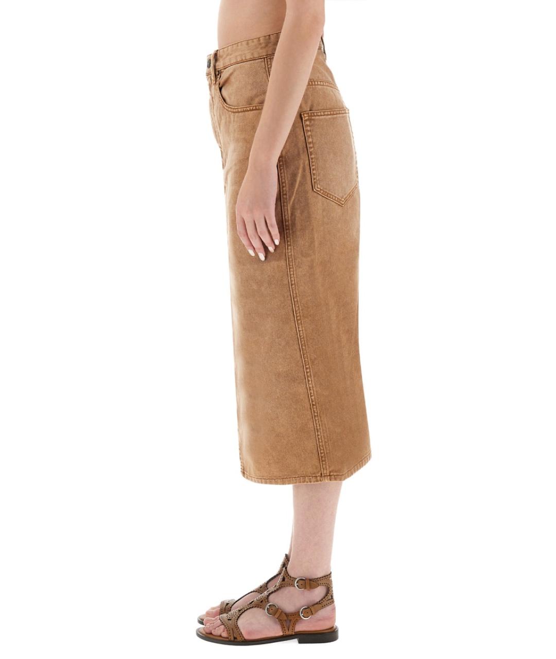 ISABEL MARANT Коричневые хлопко-лиоцелловые прямые джинсы, фото 4