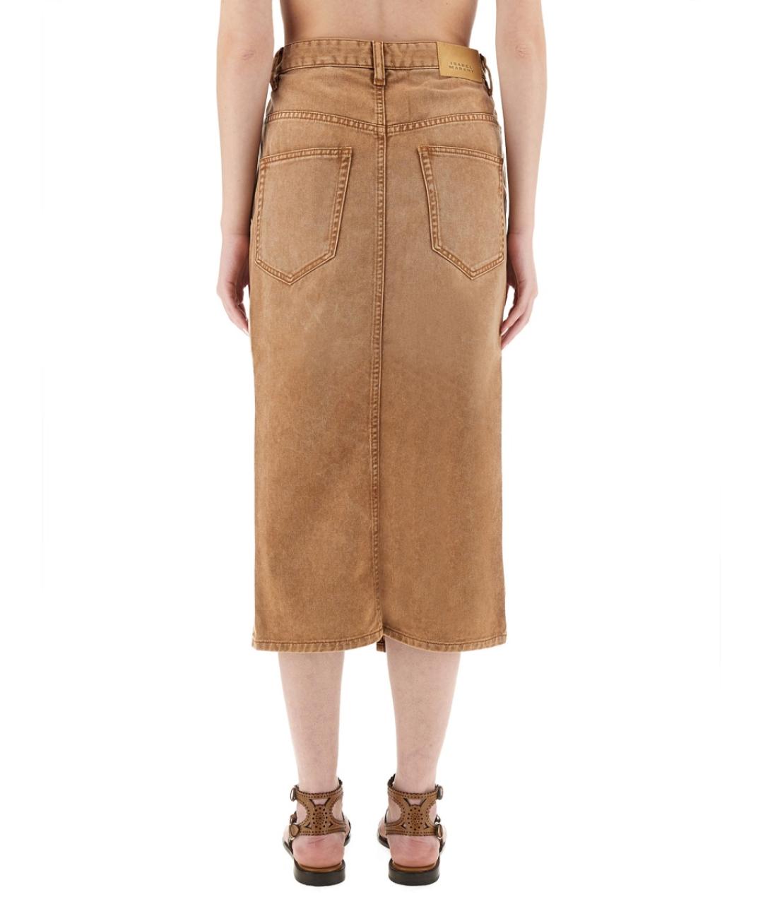 ISABEL MARANT Коричневые хлопко-лиоцелловые прямые джинсы, фото 3