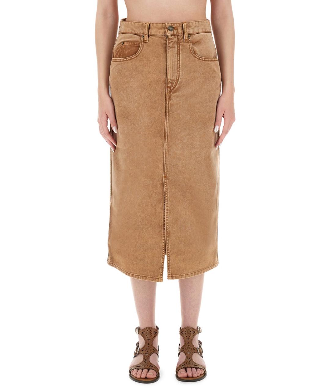 ISABEL MARANT Коричневые хлопко-лиоцелловые прямые джинсы, фото 5