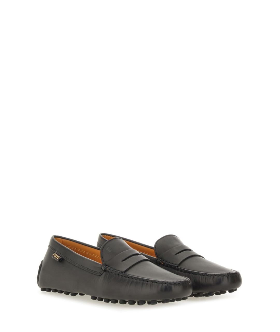 TOD'S Черные кожаные лоферы, фото 2