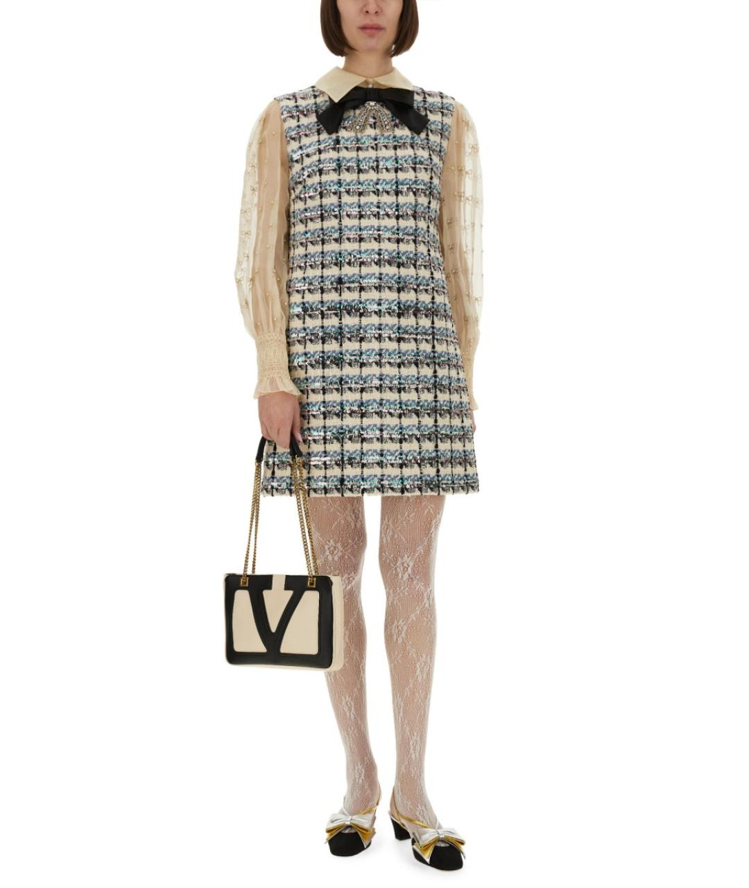 VALENTINO Мульти твидовое повседневное платье, фото 3