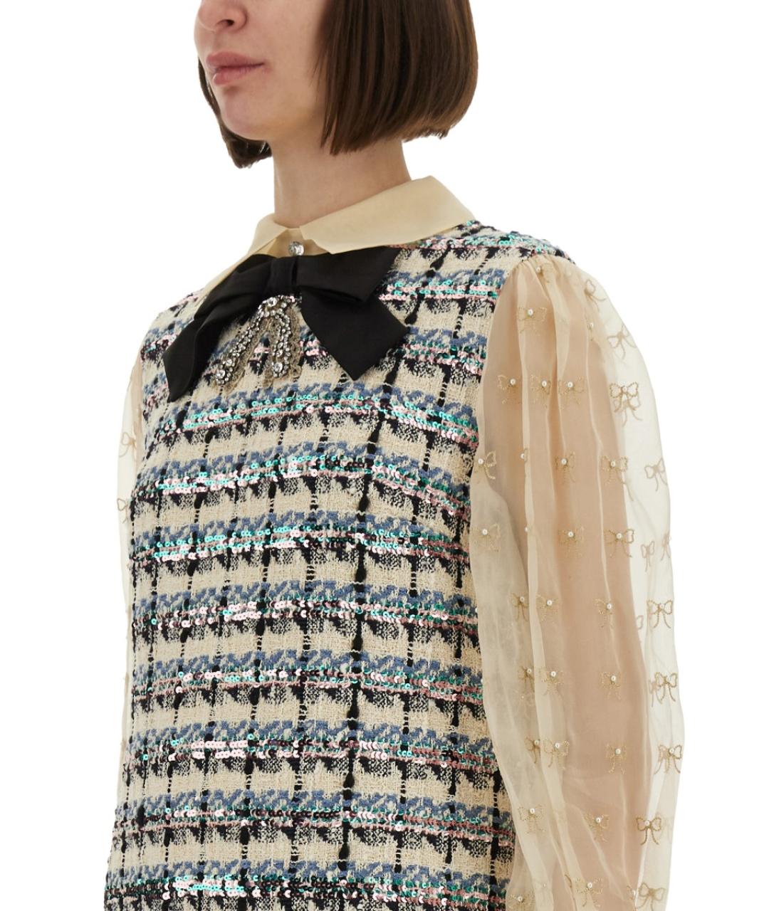 VALENTINO Мульти твидовое повседневное платье, фото 5