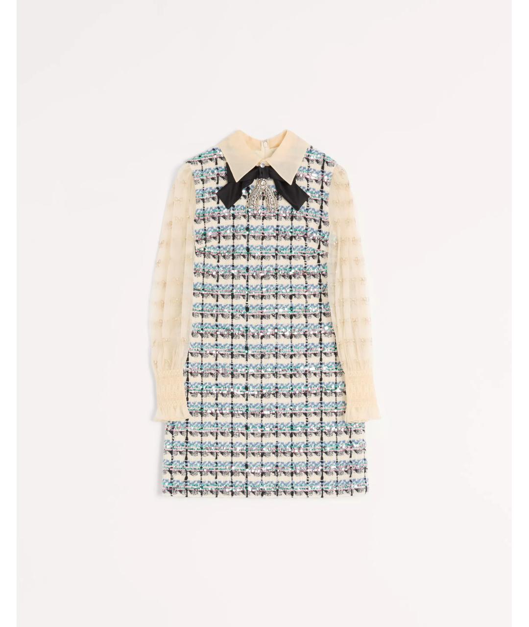 VALENTINO Мульти твидовое повседневное платье, фото 6