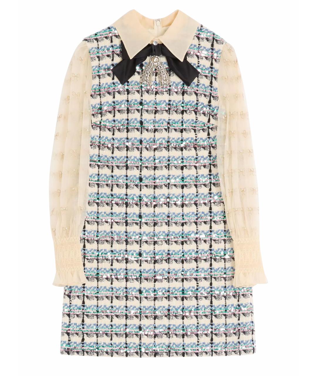 VALENTINO Мульти твидовое повседневное платье, фото 1
