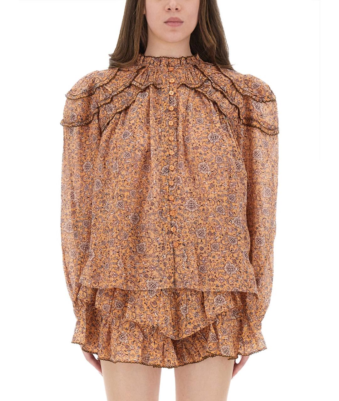 ISABEL MARANT ETOILE Оранжевая хлопковая рубашка, фото 2