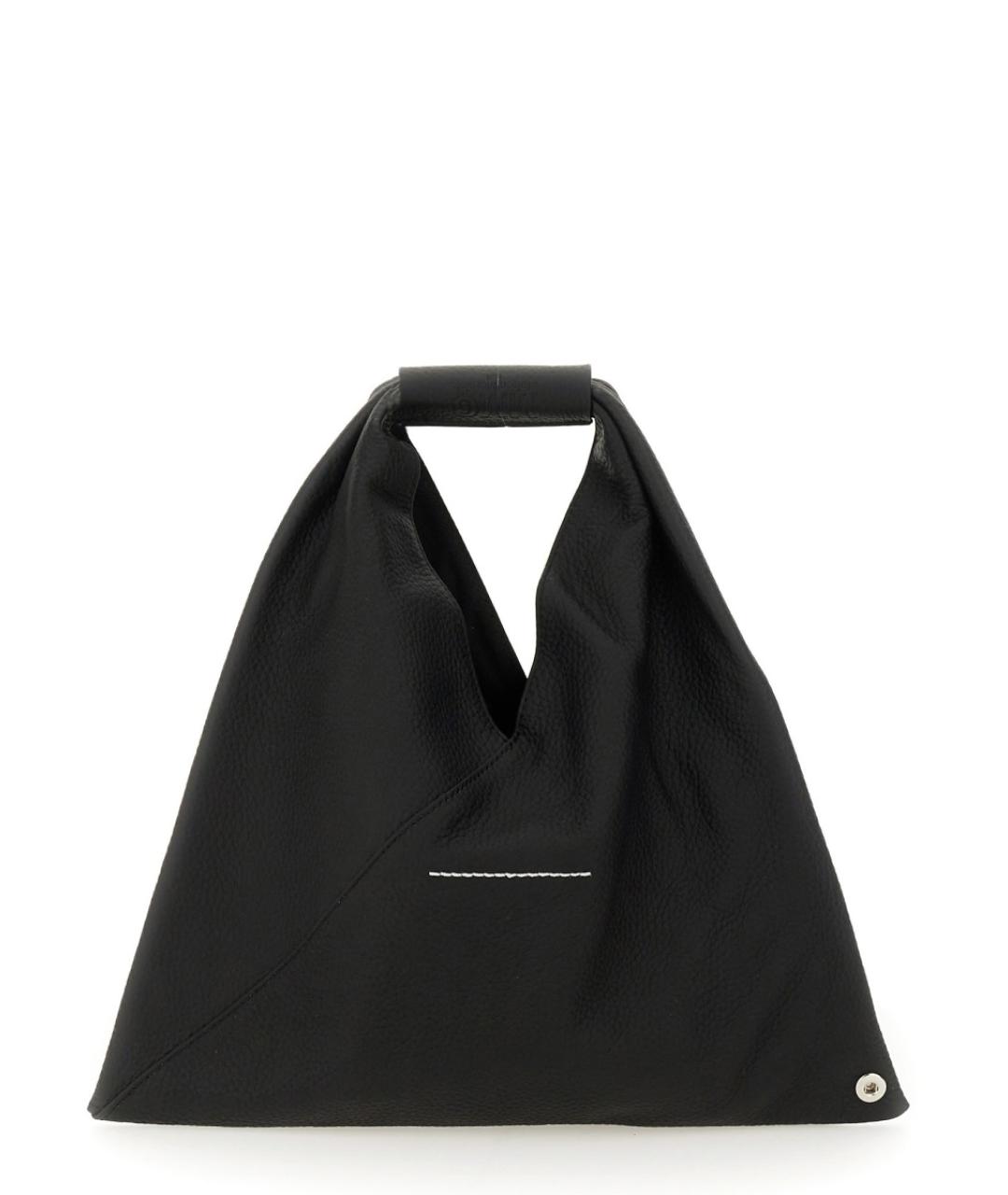 MM6 MAISON MARGIELA Черная кожаная сумка тоут, фото 2