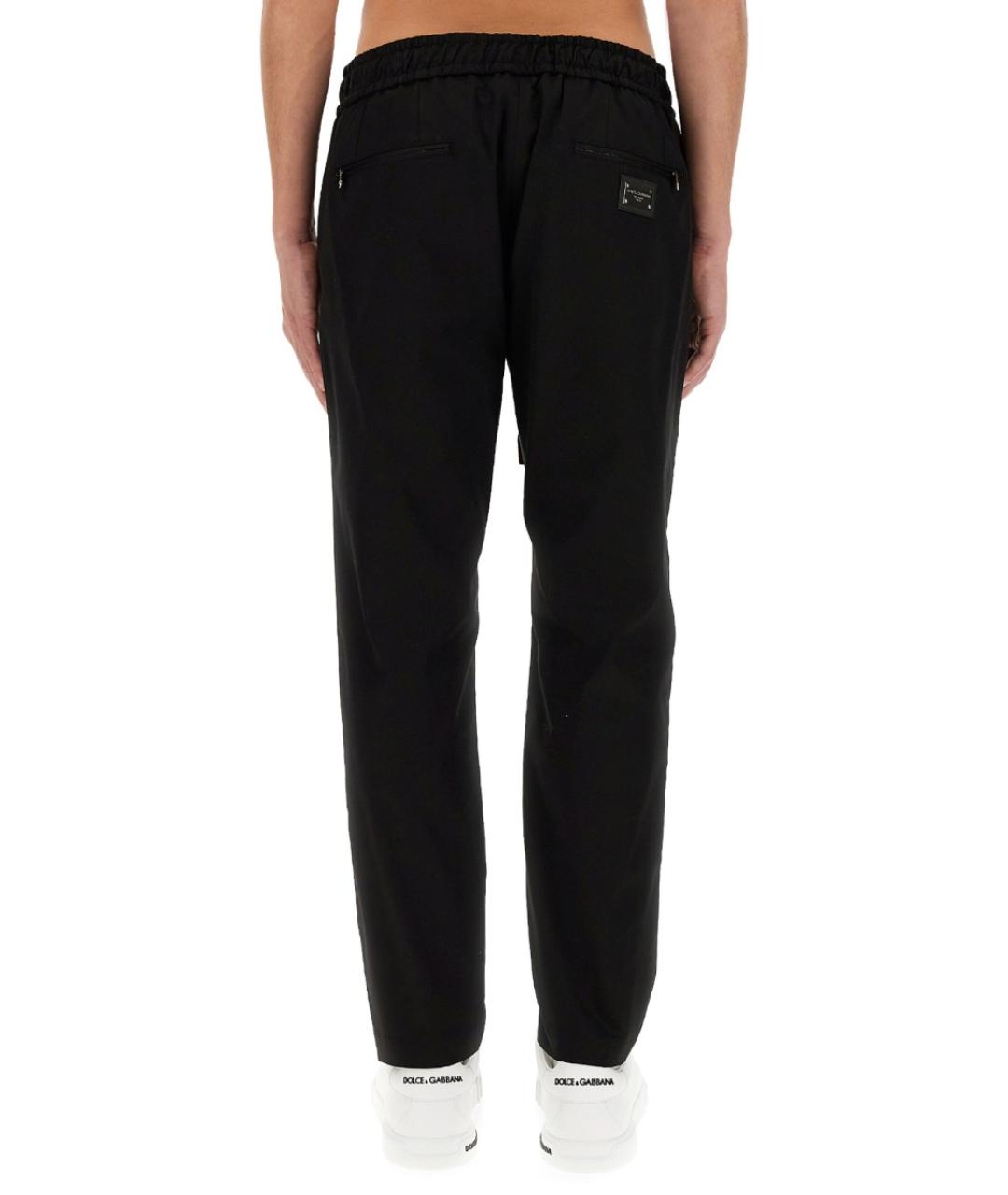 DOLCE&GABBANA Черные хлопковые повседневные брюки, фото 4