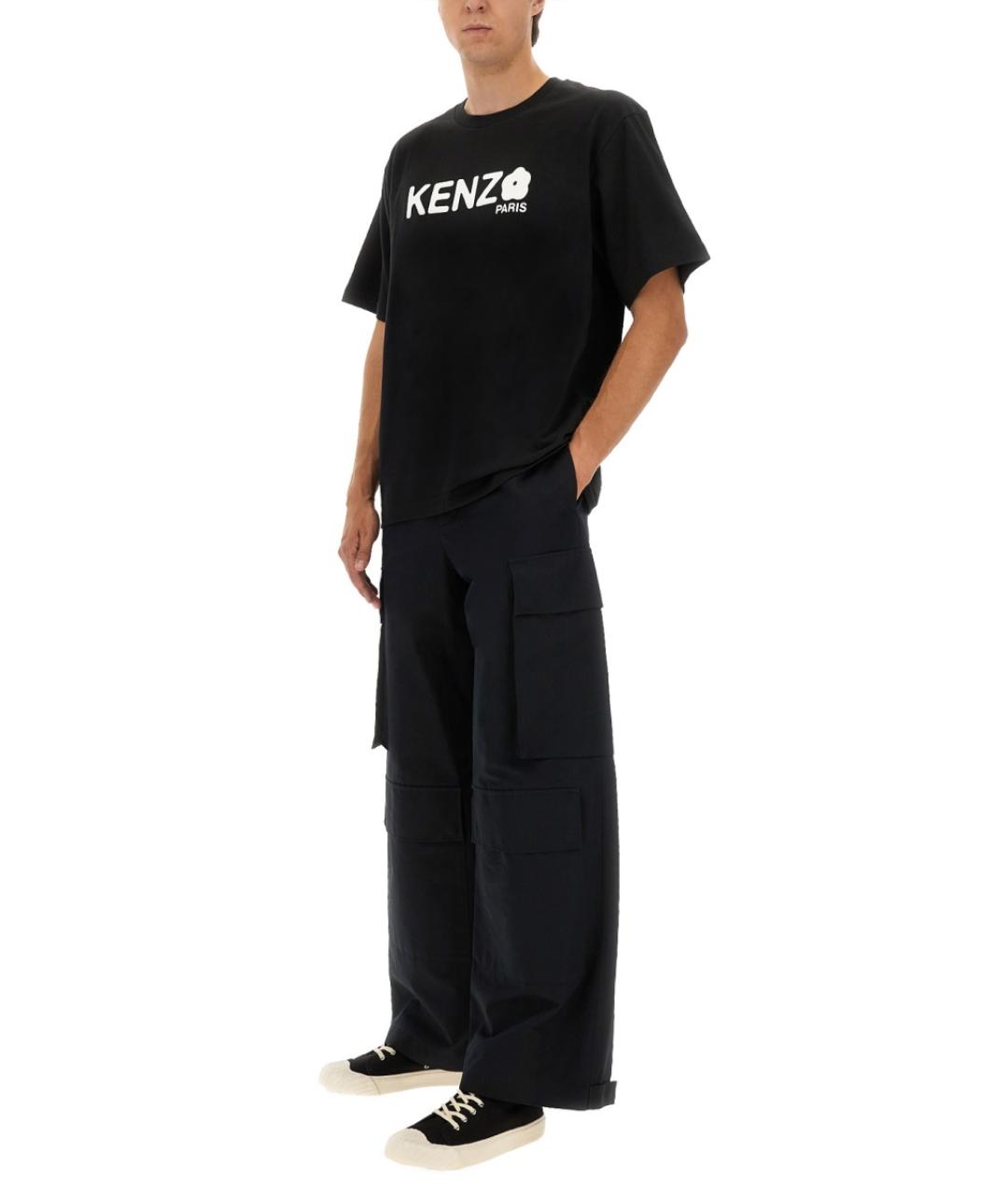 KENZO Черная хлопковая футболка, фото 3