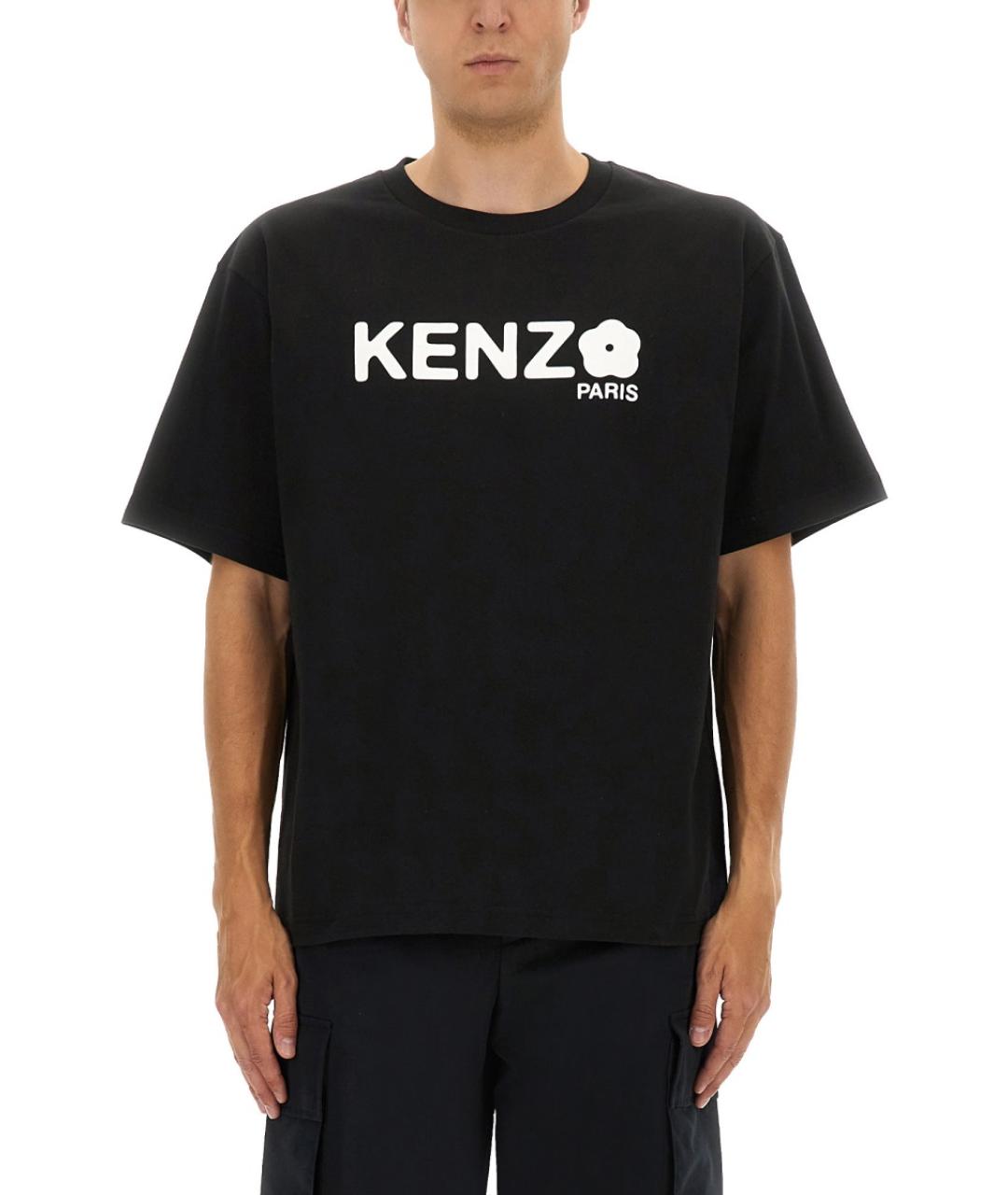 KENZO Черная хлопковая футболка, фото 2