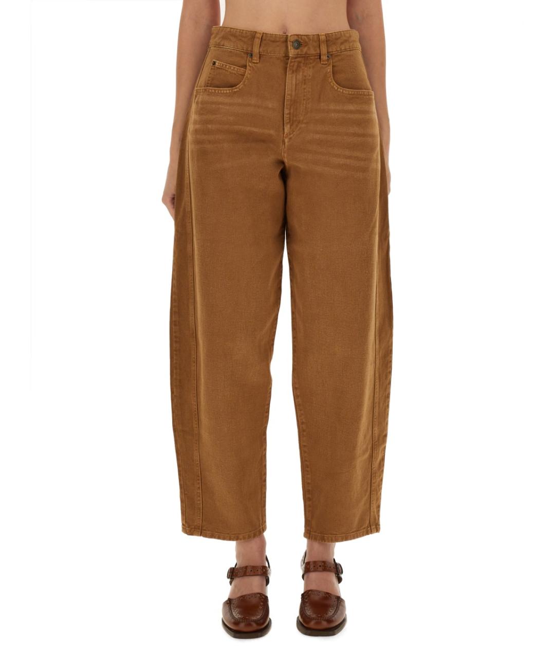 ISABEL MARANT Коричневые хлопковые прямые джинсы, фото 2