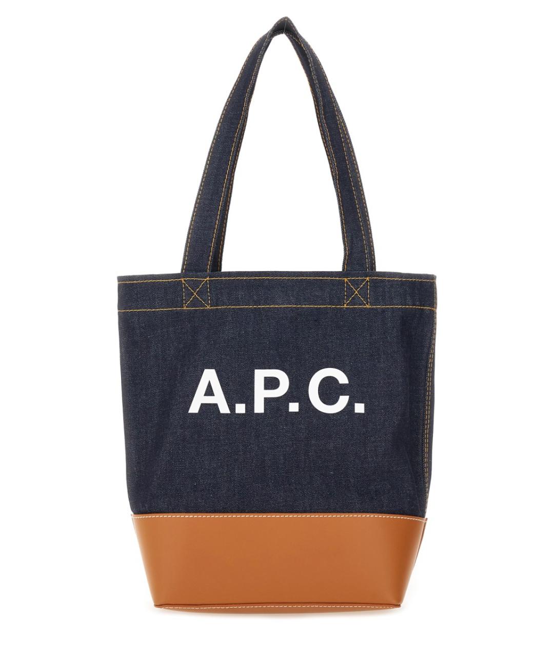 A.P.C. Темно-синяя сумка тоут, фото 1