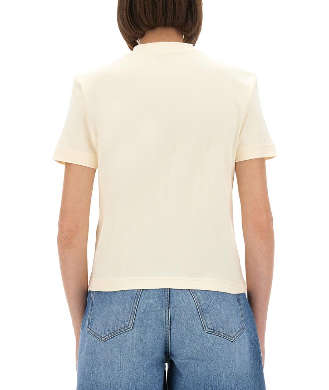 JACQUEMUS Бежевая хлопковая футболка, фото 4