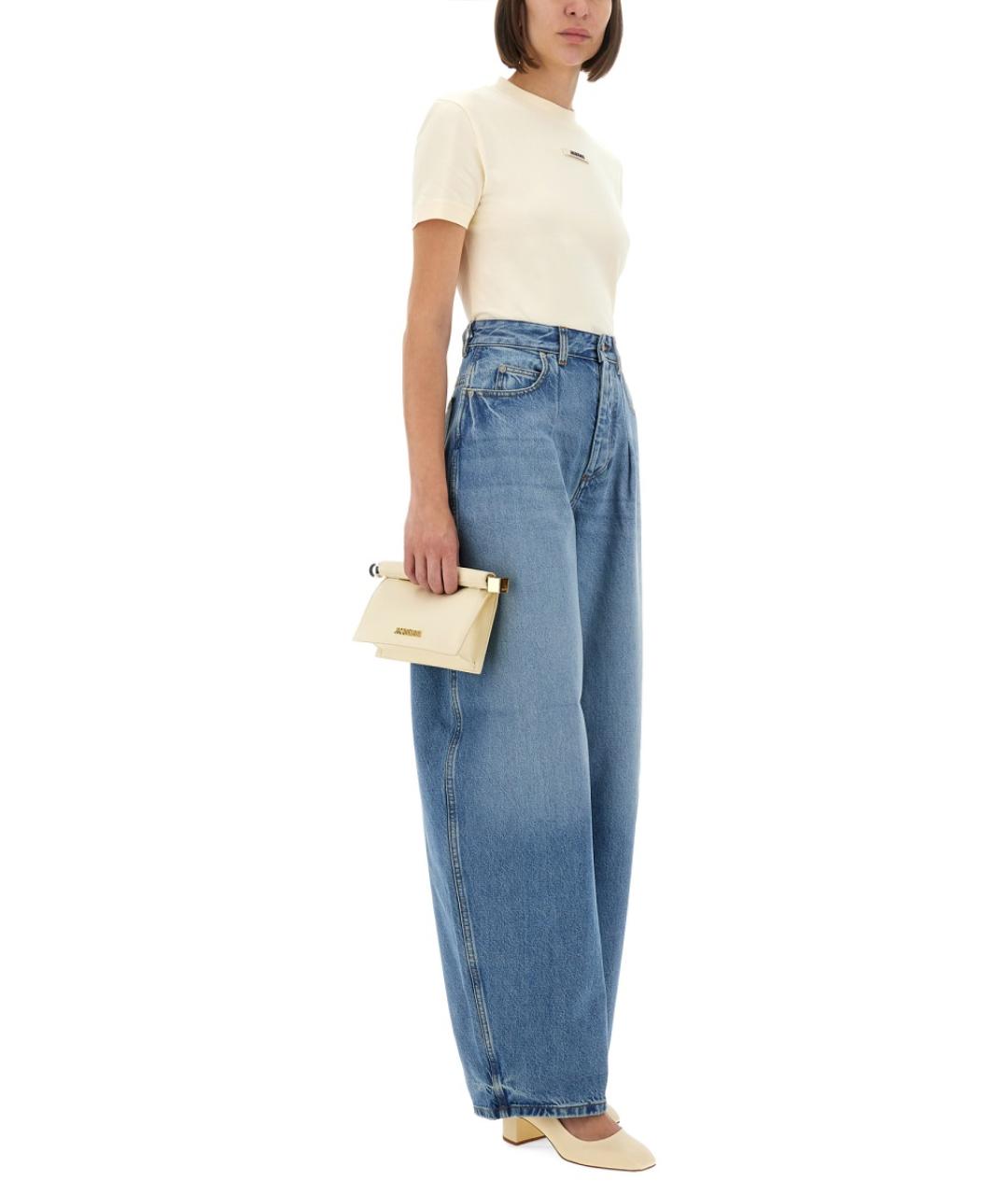 JACQUEMUS Бежевая хлопковая футболка, фото 3