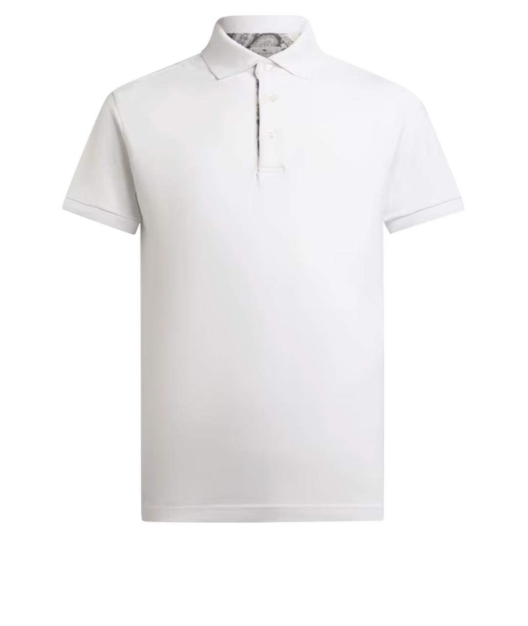 ETRO Белое хлопковое поло с коротким рукавом, фото 1