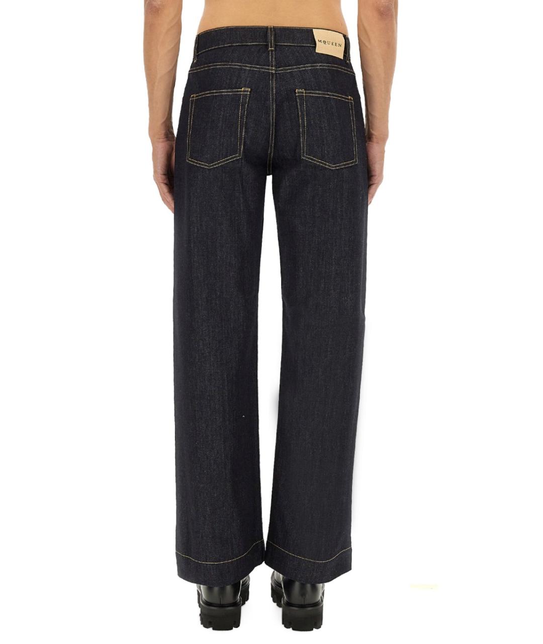 ALEXANDER MCQUEEN Синие хлопковые прямые джинсы, фото 4