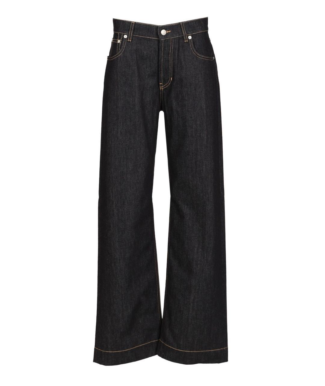 ALEXANDER MCQUEEN Синие хлопковые прямые джинсы, фото 1