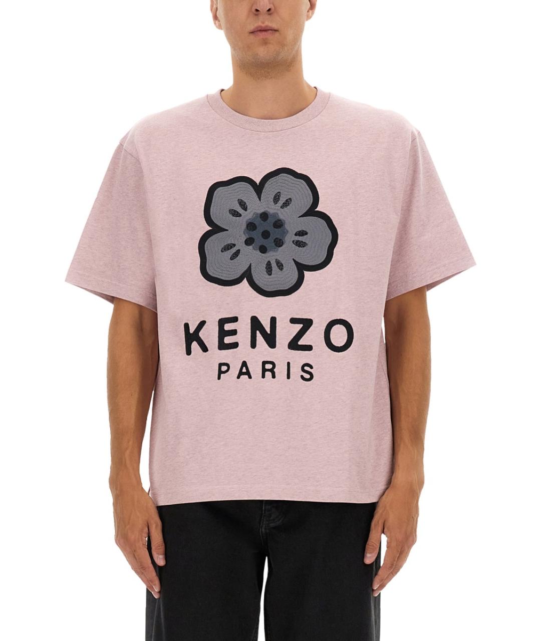 KENZO Розовая хлопковая футболка, фото 2