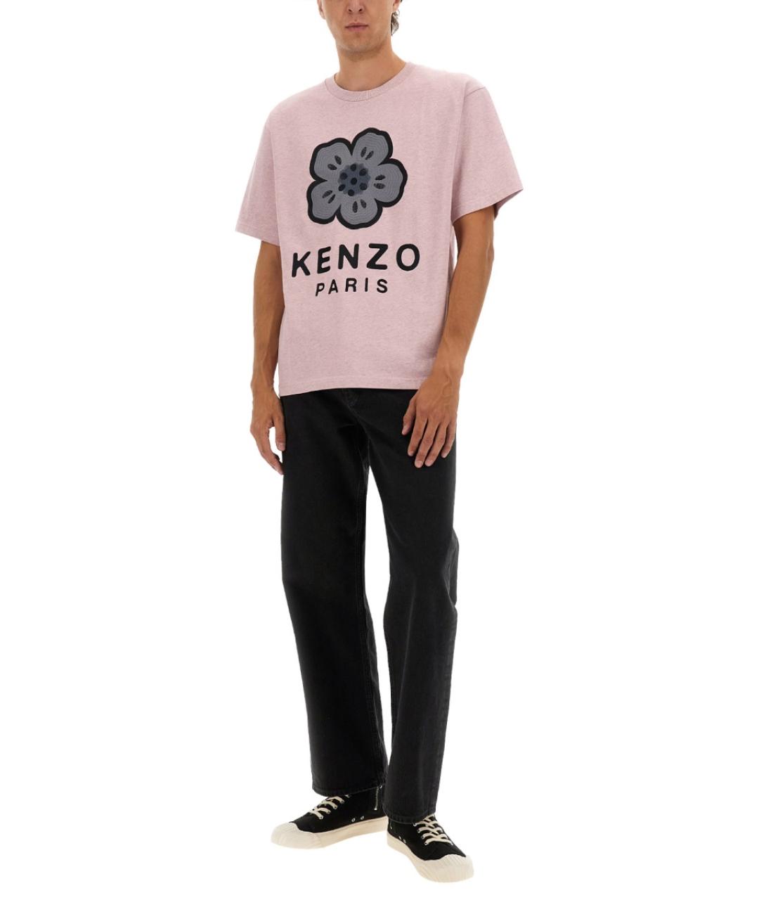 KENZO Розовая хлопковая футболка, фото 3