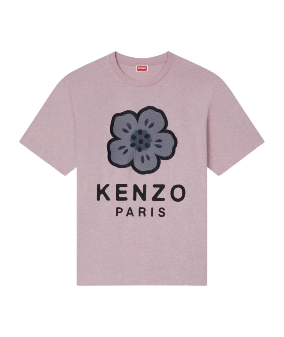 KENZO Розовая хлопковая футболка, фото 1