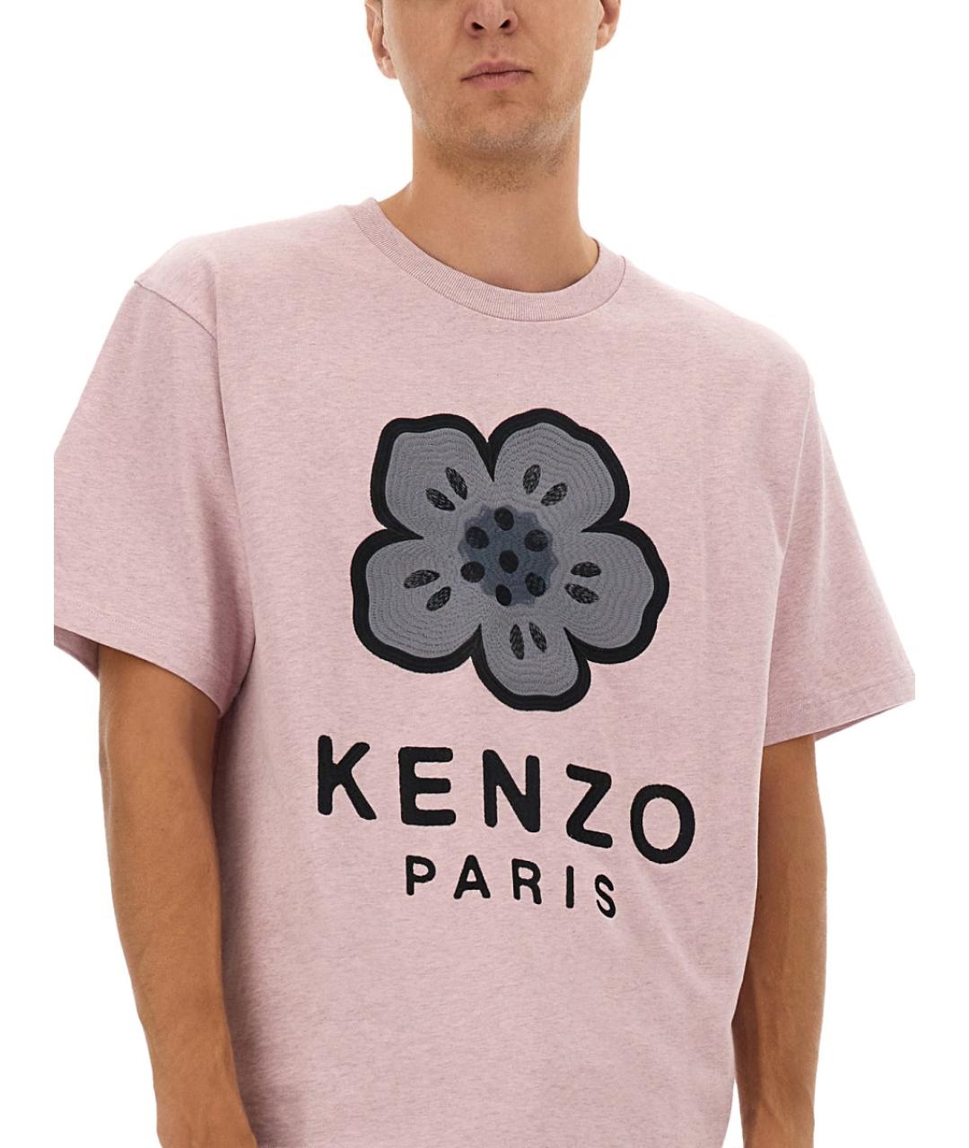 KENZO Розовая хлопковая футболка, фото 5
