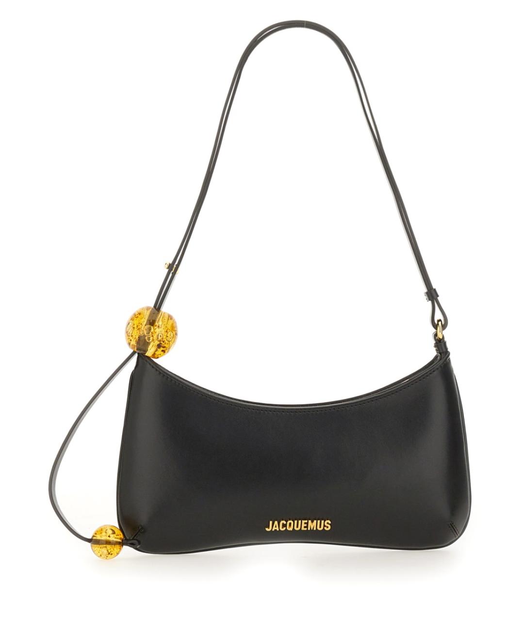 JACQUEMUS Черная кожаная сумка через плечо, фото 1