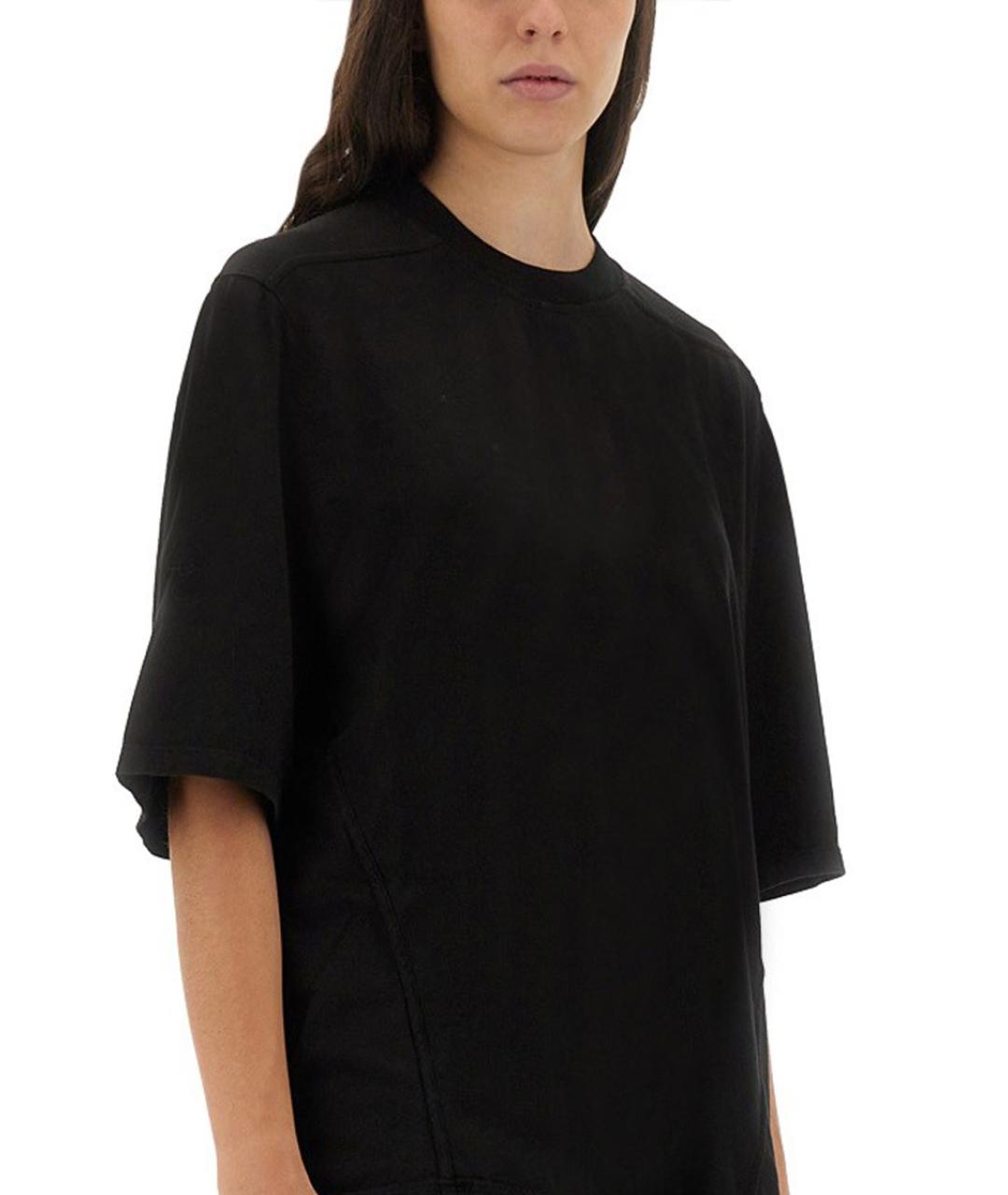 RICK OWENS DRKSHDW Черная хлопковая футболка, фото 3