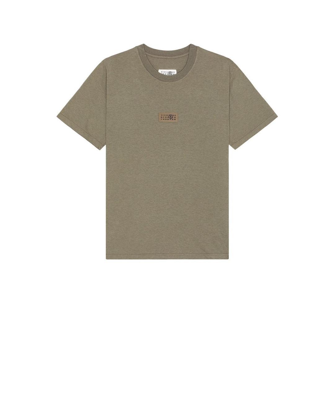 MM6 MAISON MARGIELA Бежевая хлопковая футболка, фото 1