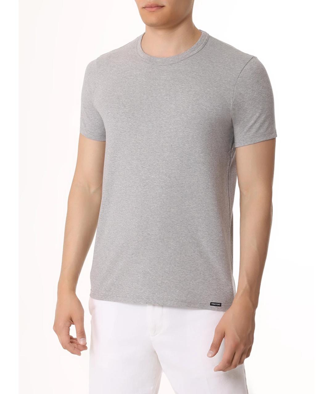 TOM FORD Серая хлопковая футболка, фото 2