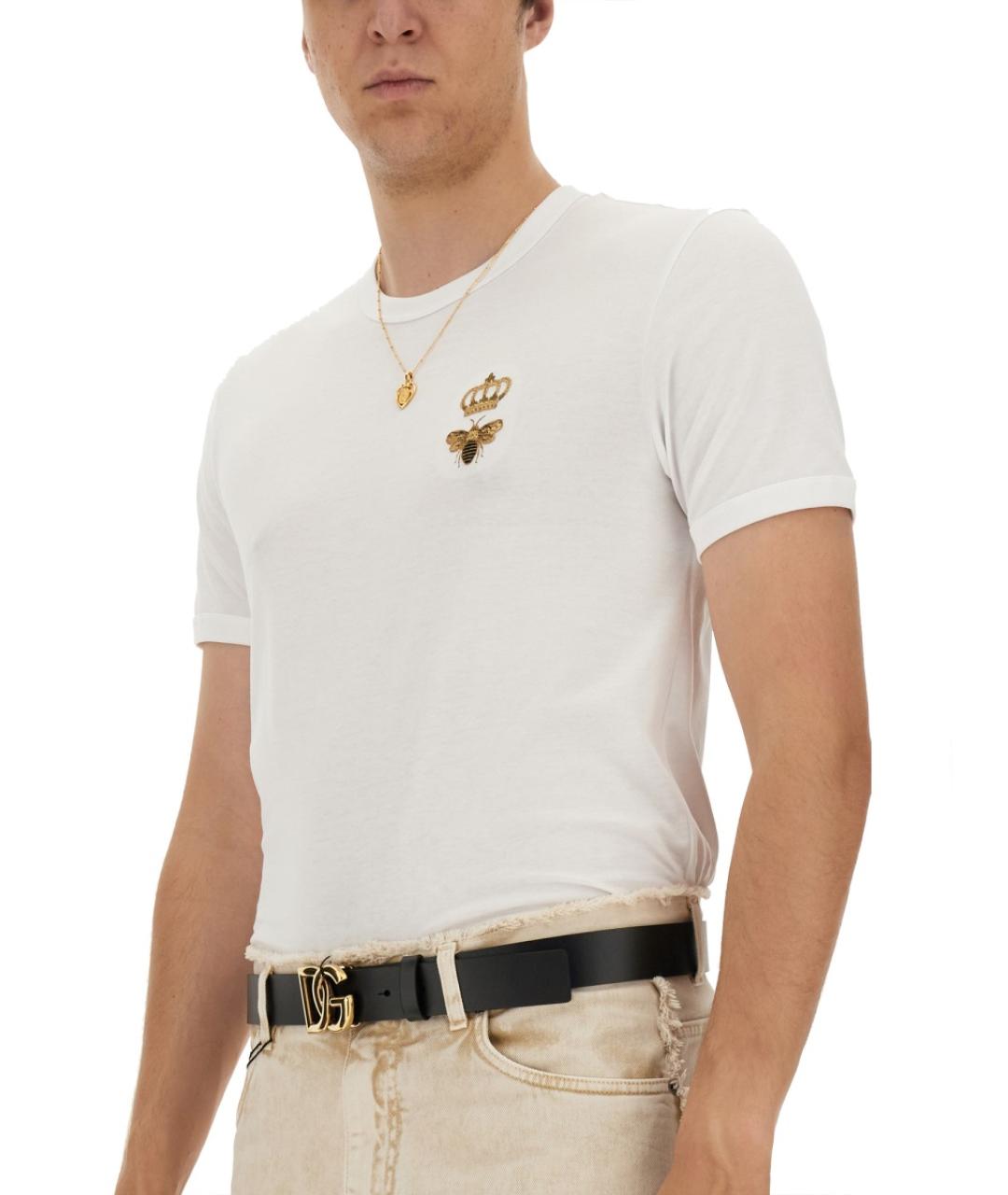 DOLCE&GABBANA Белая хлопковая футболка, фото 5