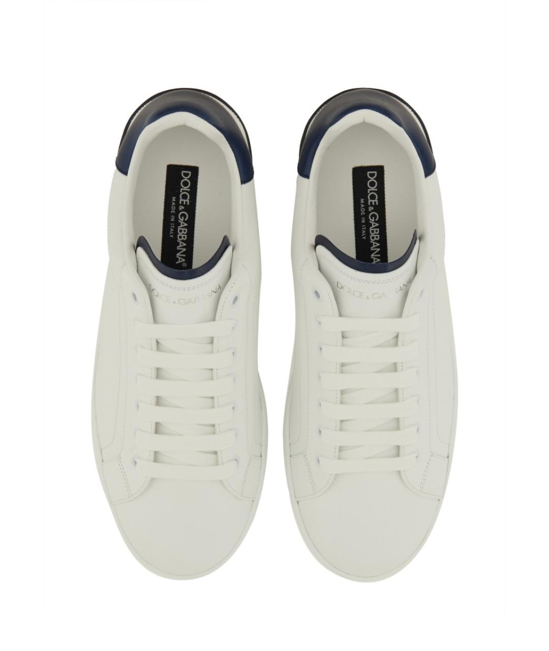DOLCE&GABBANA Белые кожаные низкие кроссовки / кеды, фото 6