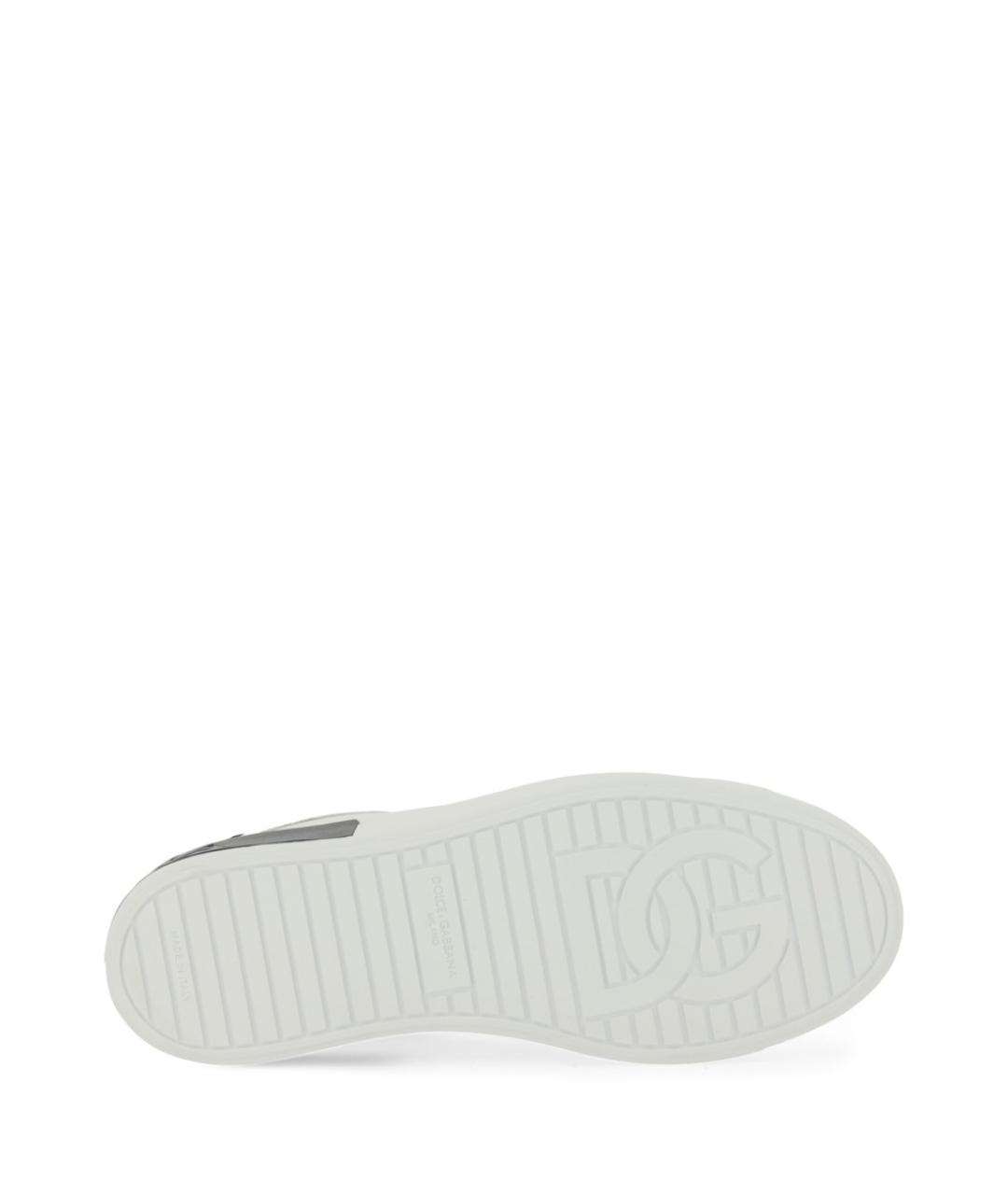 DOLCE&GABBANA Белые кожаные низкие кроссовки / кеды, фото 5