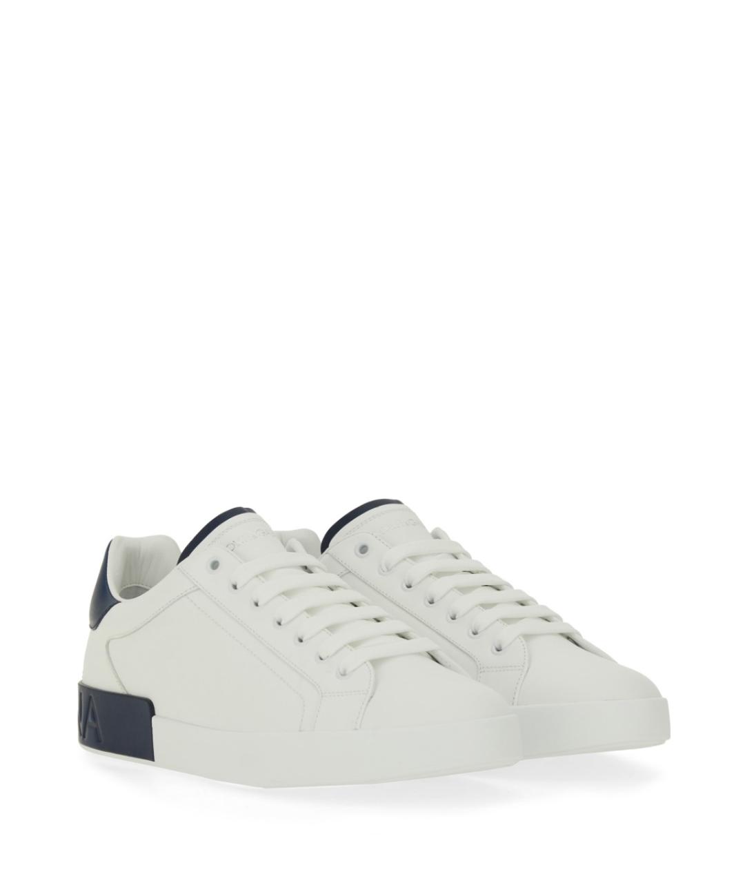 DOLCE&GABBANA Белые кожаные низкие кроссовки / кеды, фото 2