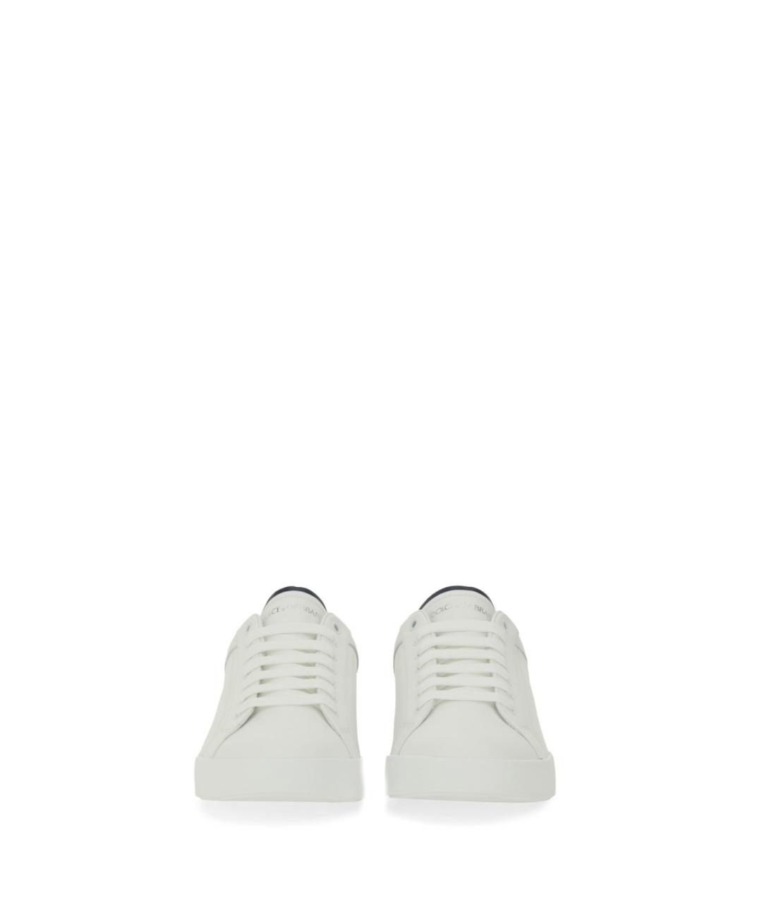 DOLCE&GABBANA Белые кожаные низкие кроссовки / кеды, фото 4