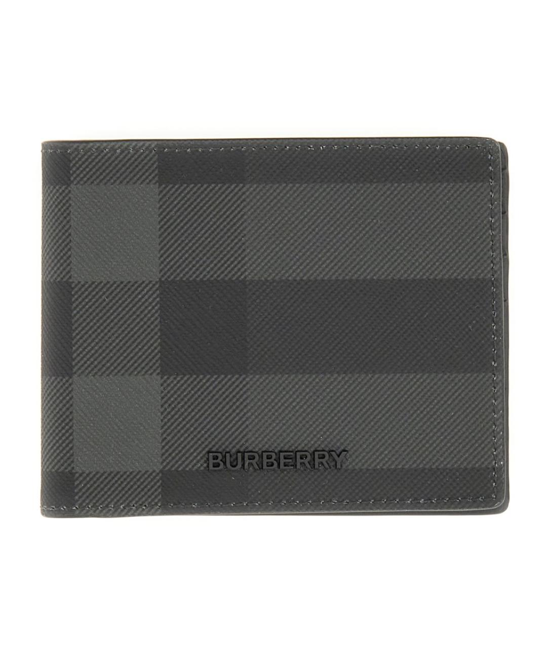 BURBERRY Серый кожаный кошелек, фото 1