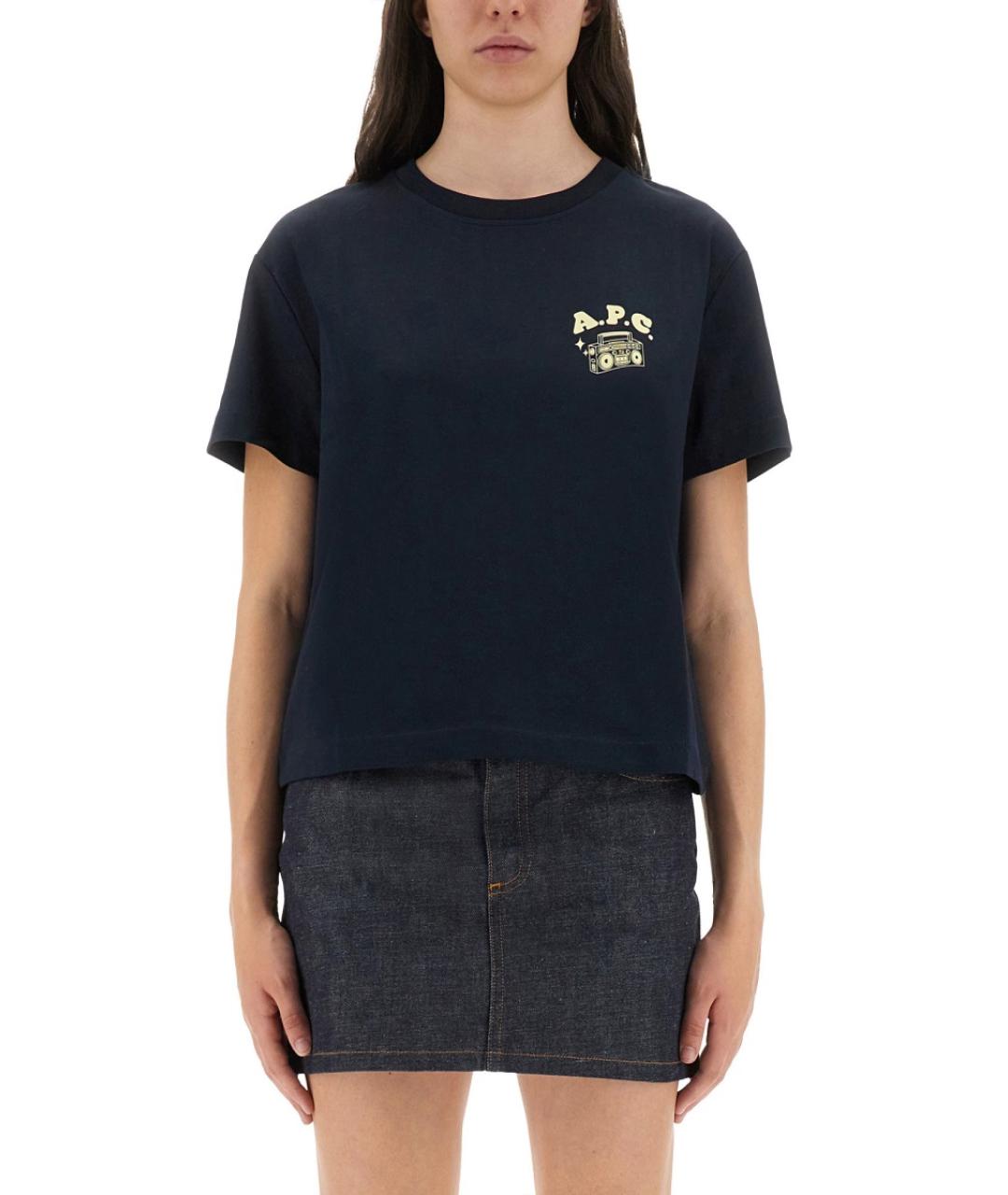 A.P.C. Синяя хлопковая футболка, фото 2