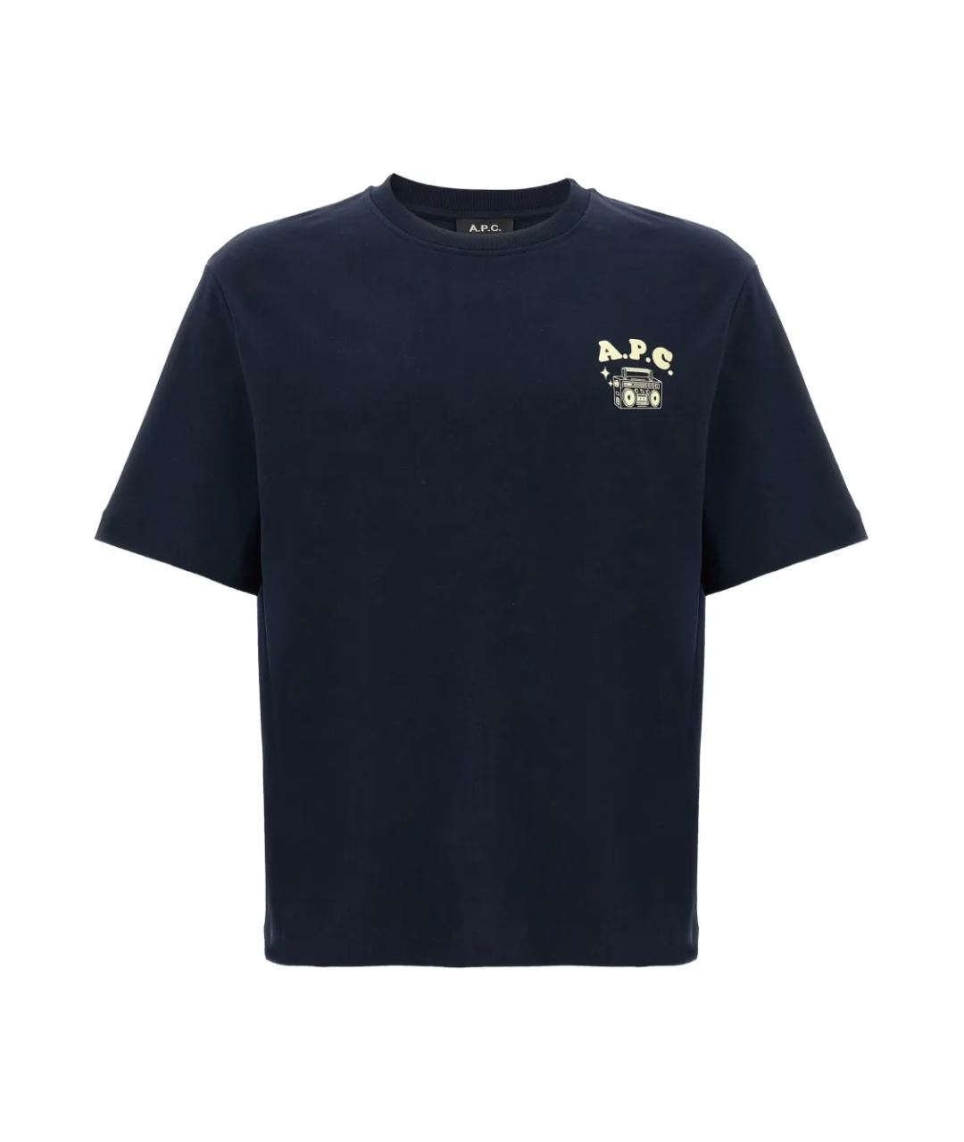 A.P.C. Синяя хлопковая футболка, фото 1