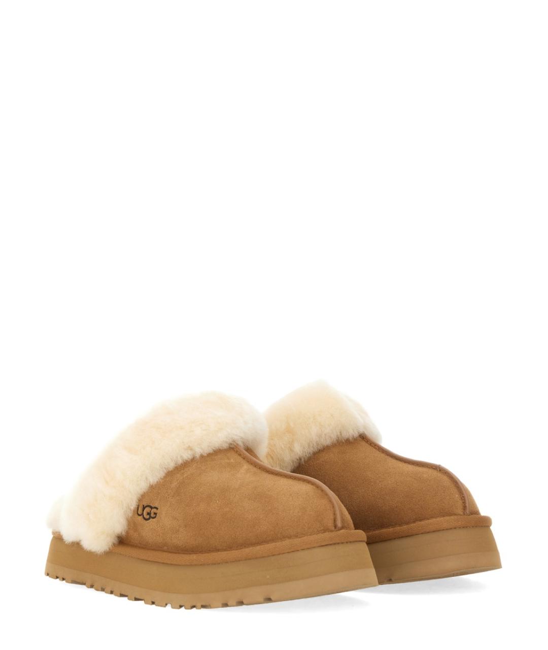 UGG AUSTRALIA Коричневые кожаные шлепанцы, фото 2