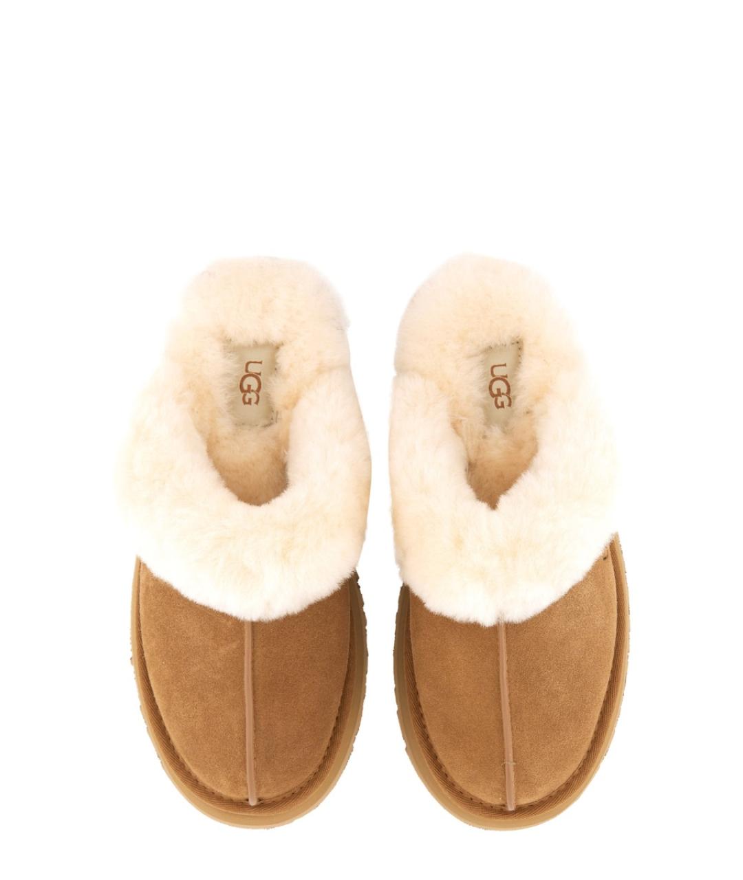 UGG AUSTRALIA Коричневые кожаные шлепанцы, фото 4